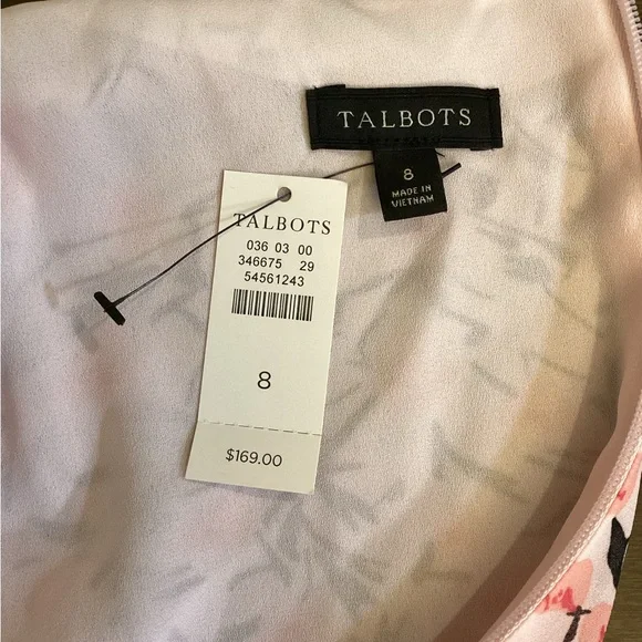 Talbots 8 New Button Front Floral Midi Dress Pink Cottage Core Prairie Spring - Picture 11 of 13